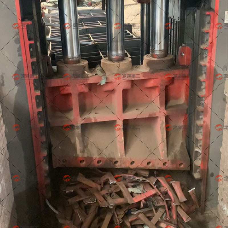 Production site of hydraulic steel shearing machine