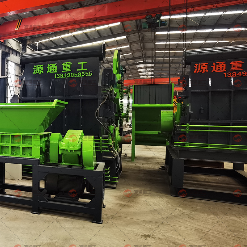 Scrap steel crushing production line